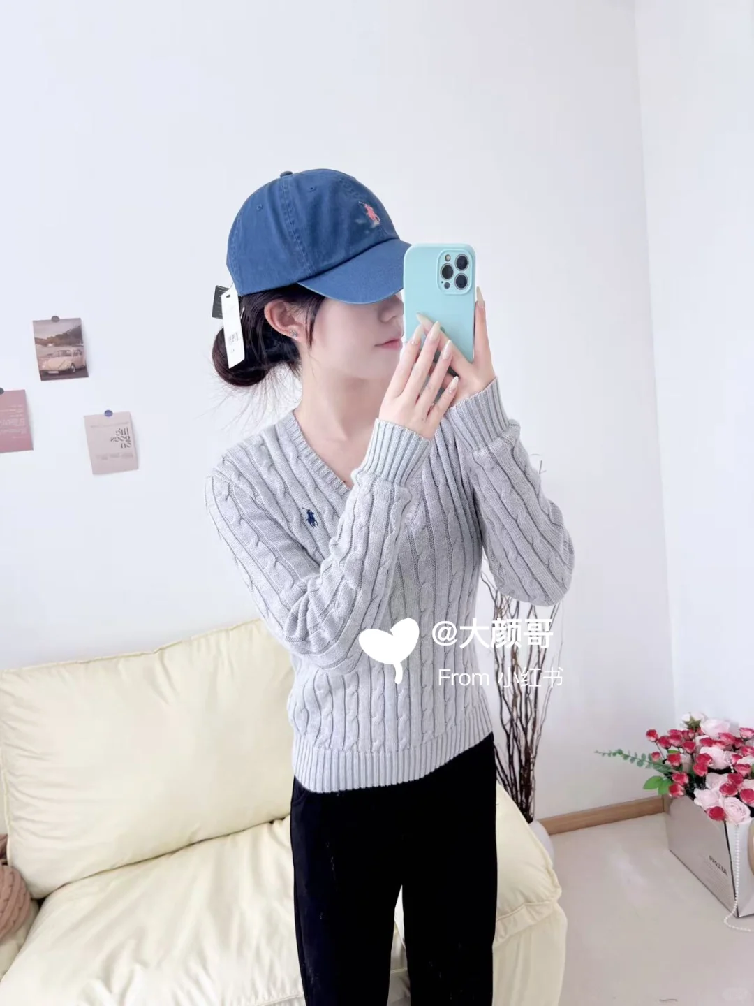 👚 拉夫劳伦女款V领麻花毛衣｜经典永不过时