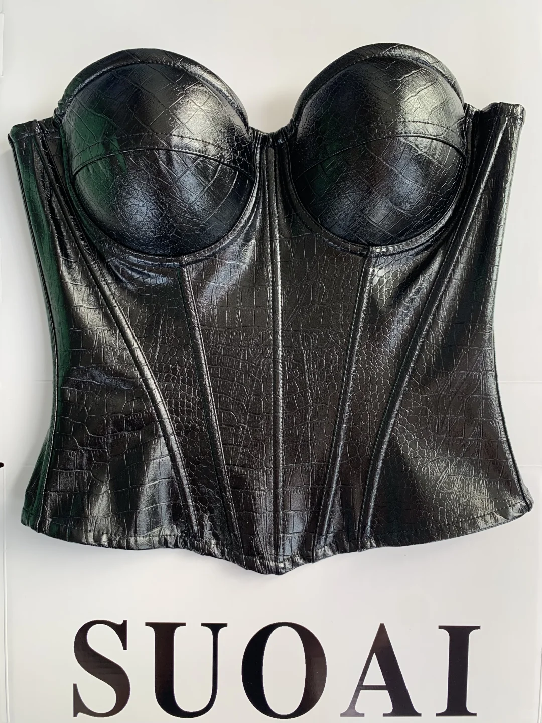 暗黑×酷飒｜鳄鱼皮纹鱼骨胸衣，自带高级感～