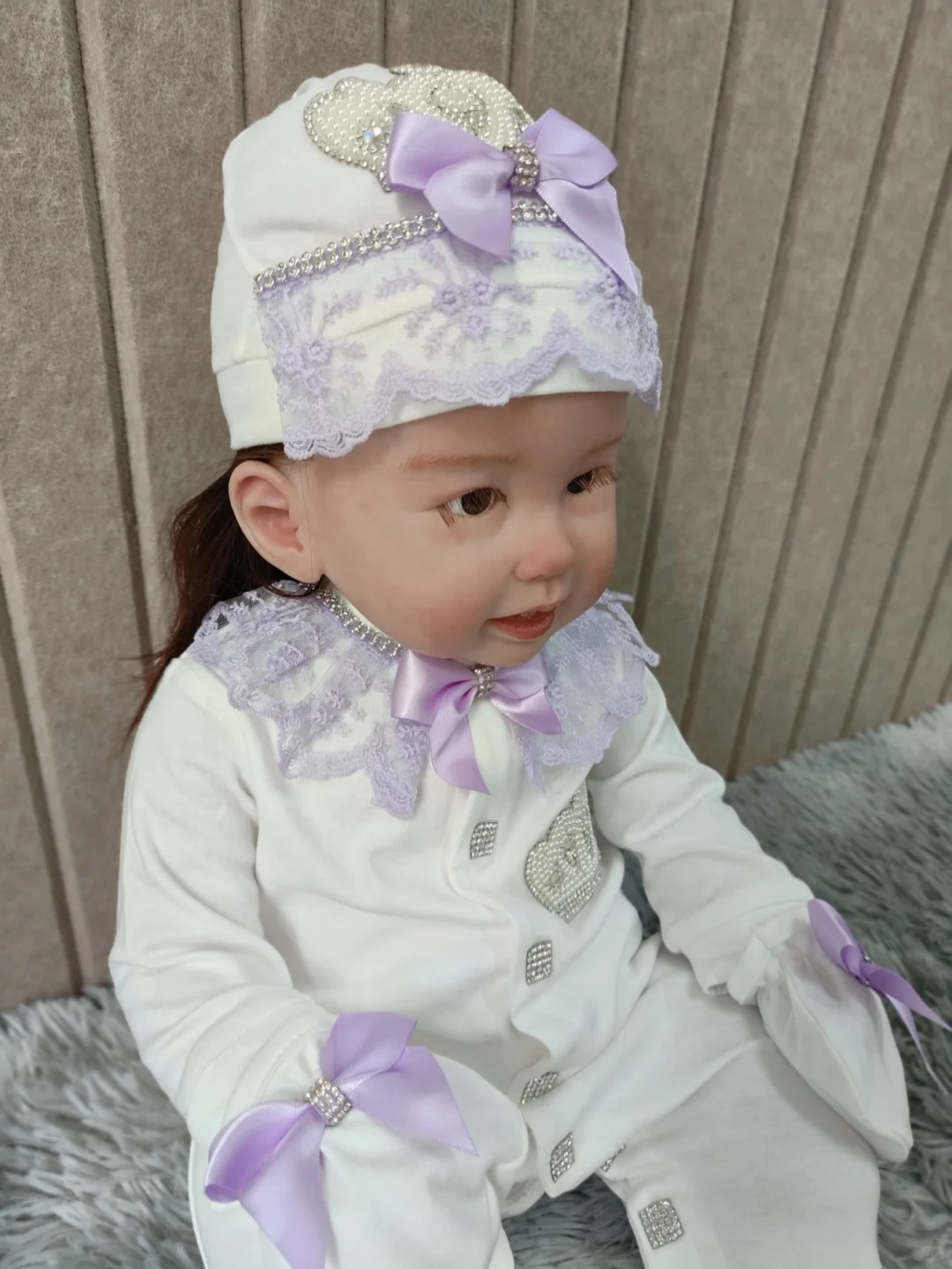 紫蕾丝公主婴装｜甜妹新生精致套