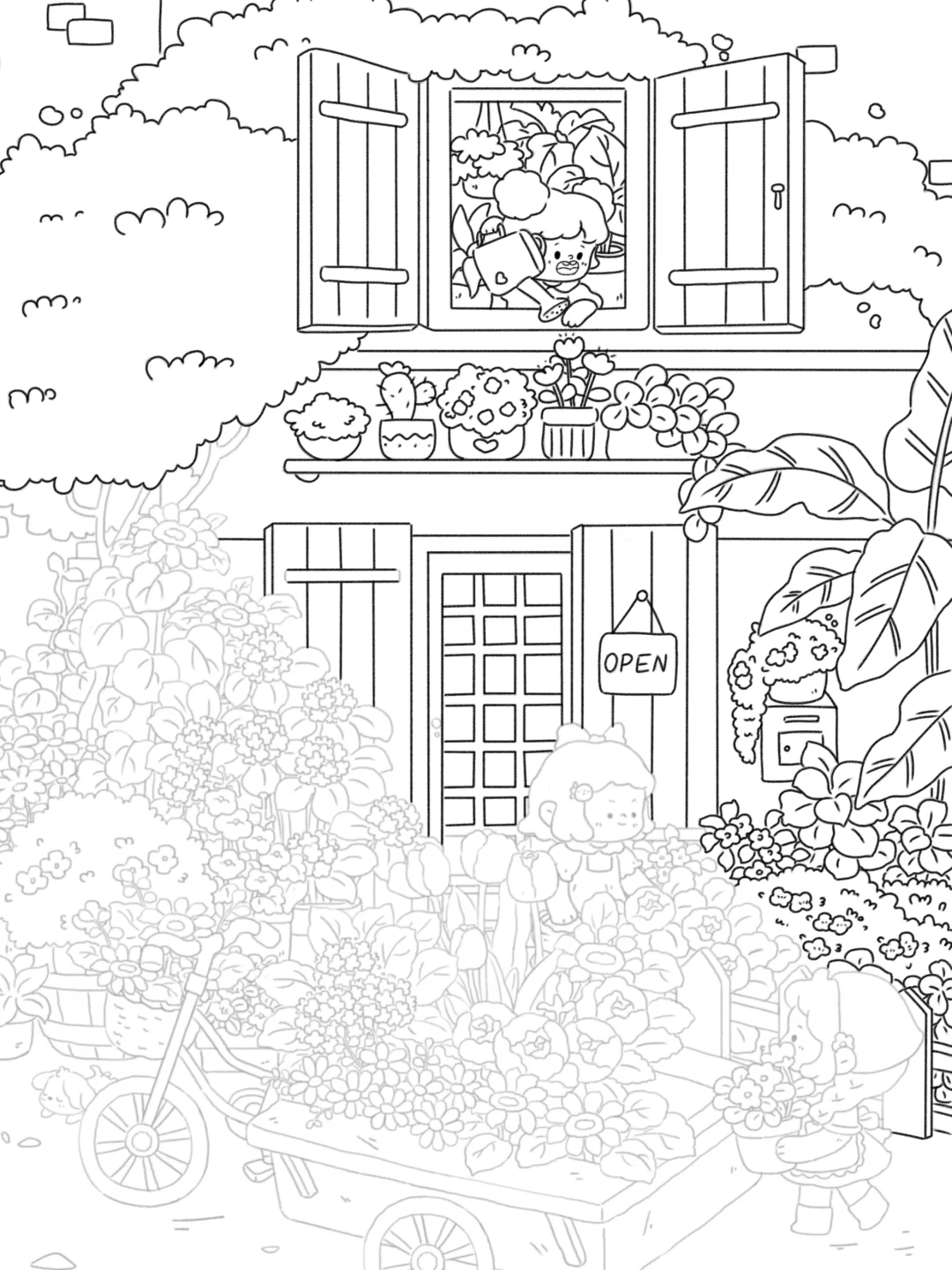 控笔练习day20🌸开花店的小女孩