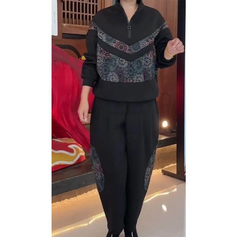 大码时尚印花套装女显瘦又休闲🌈