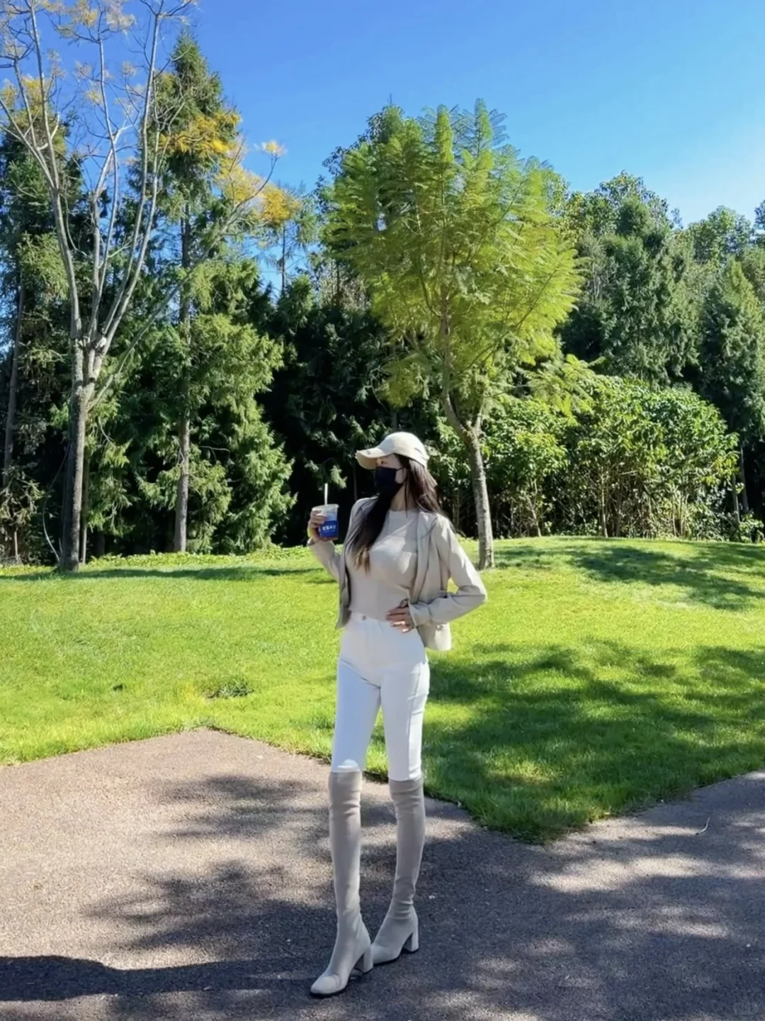 我真的太爱紧身裤➕过膝靴了！