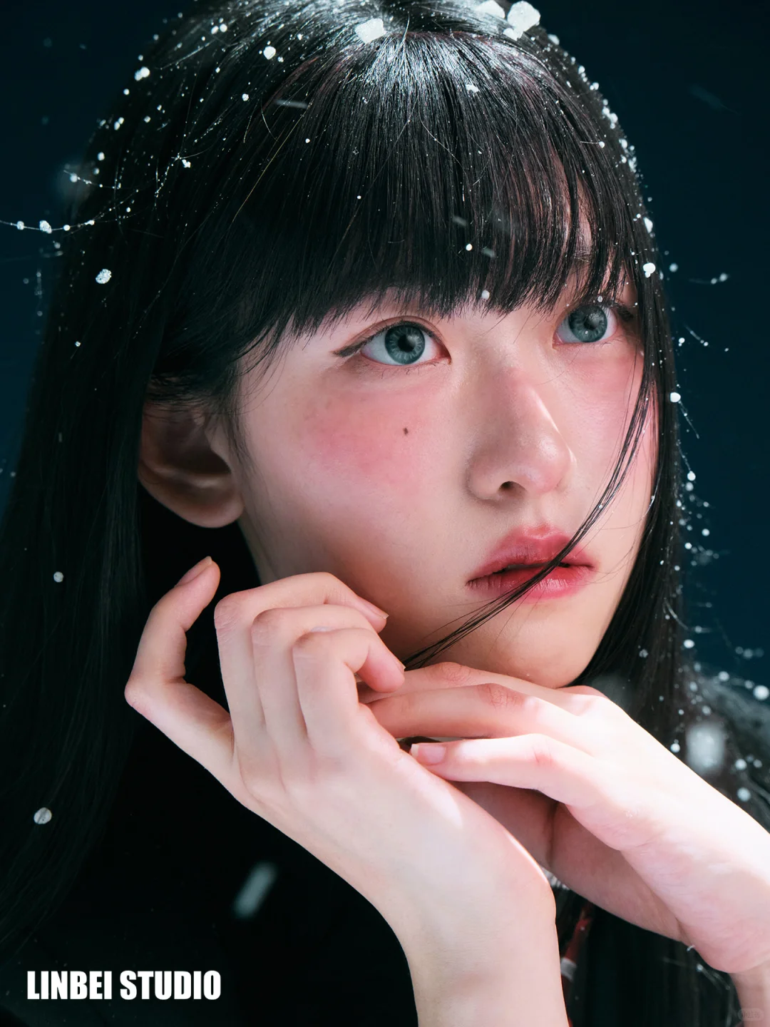 日系雪景写真｜蓝调雪境里的制服少女🩸