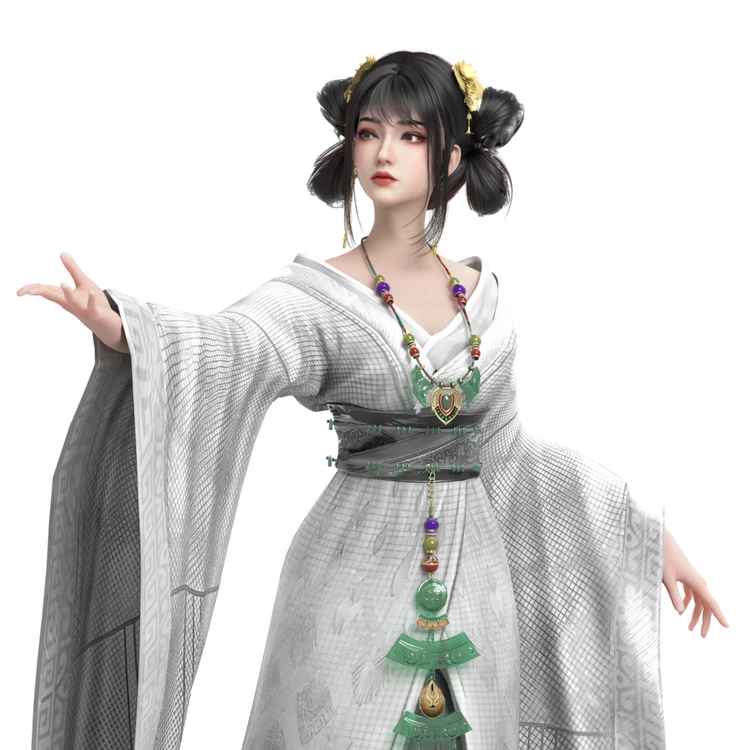 战国袍女性少女角色设计