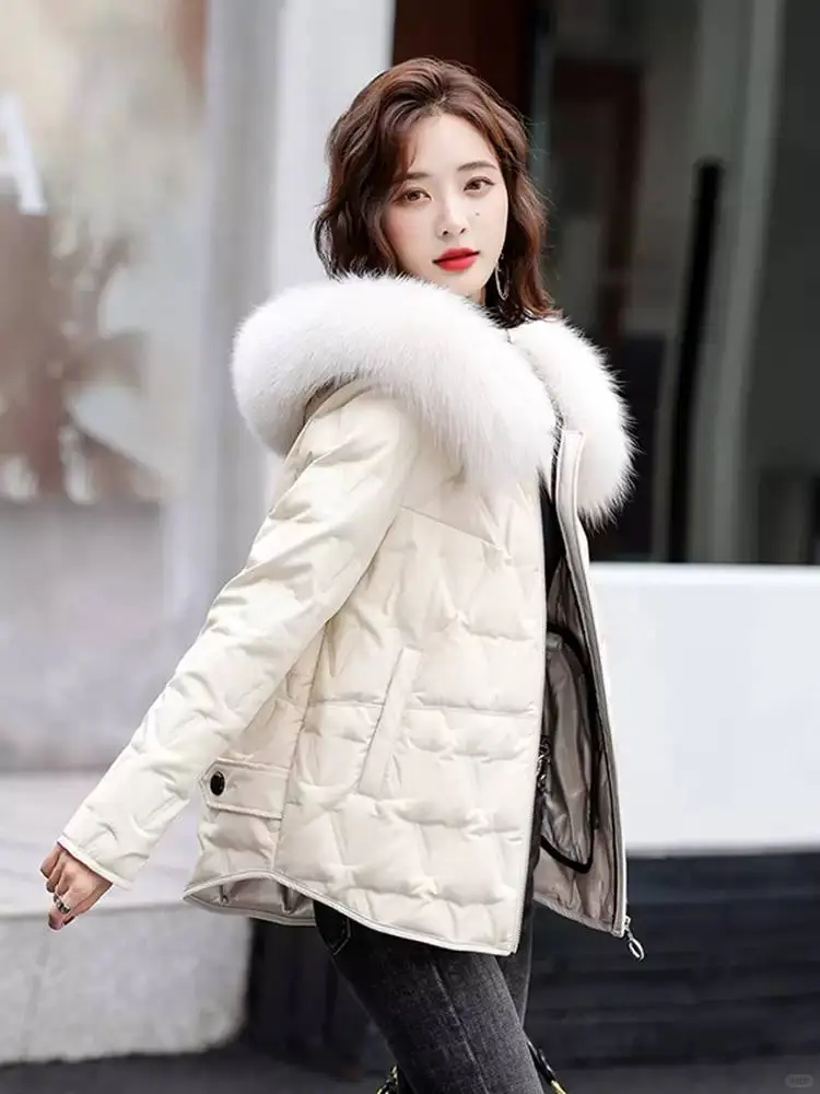 ✨海宁真皮羽绒服女2025年新款冬小个子