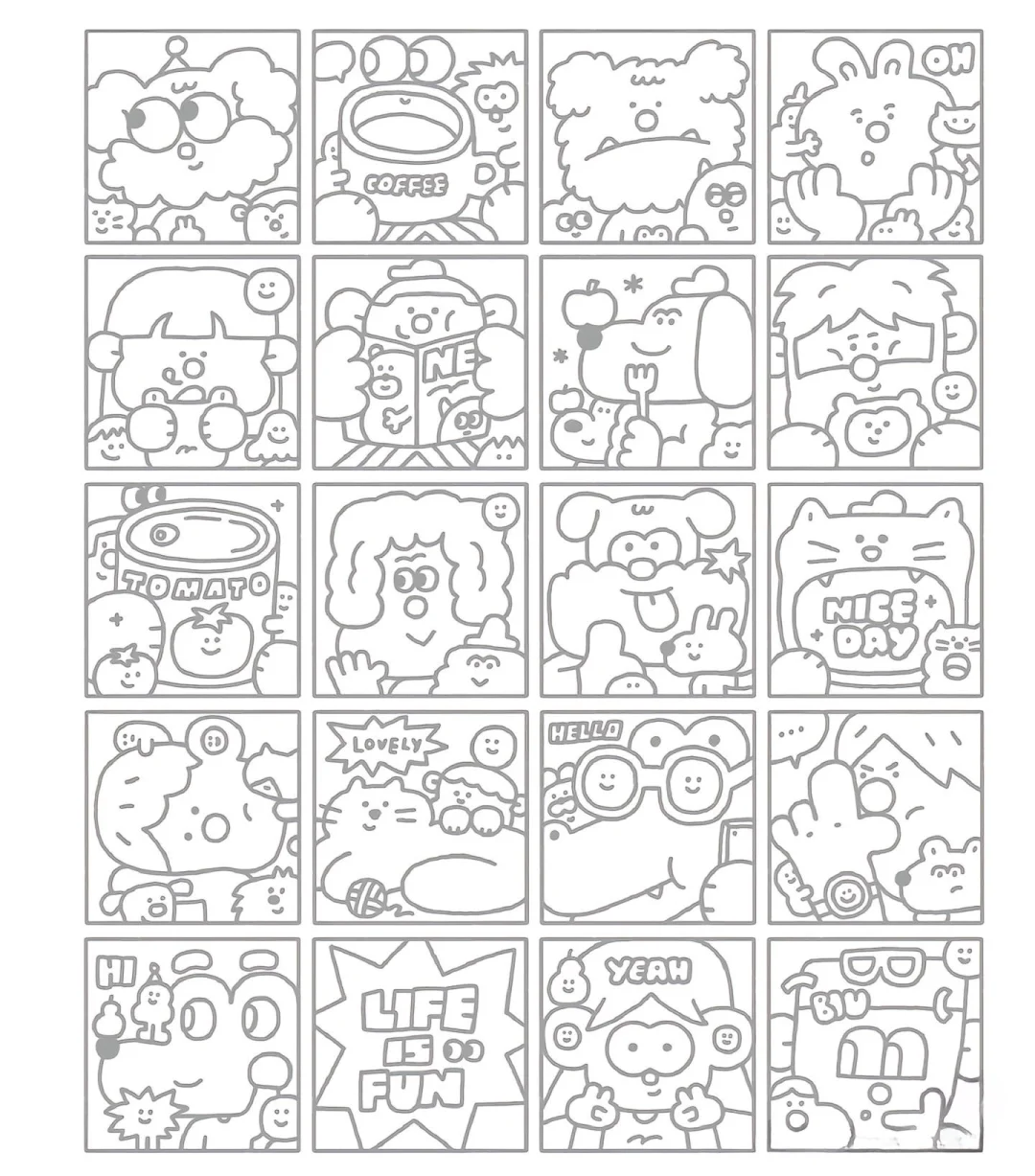 上班摸鱼线条画9️⃣