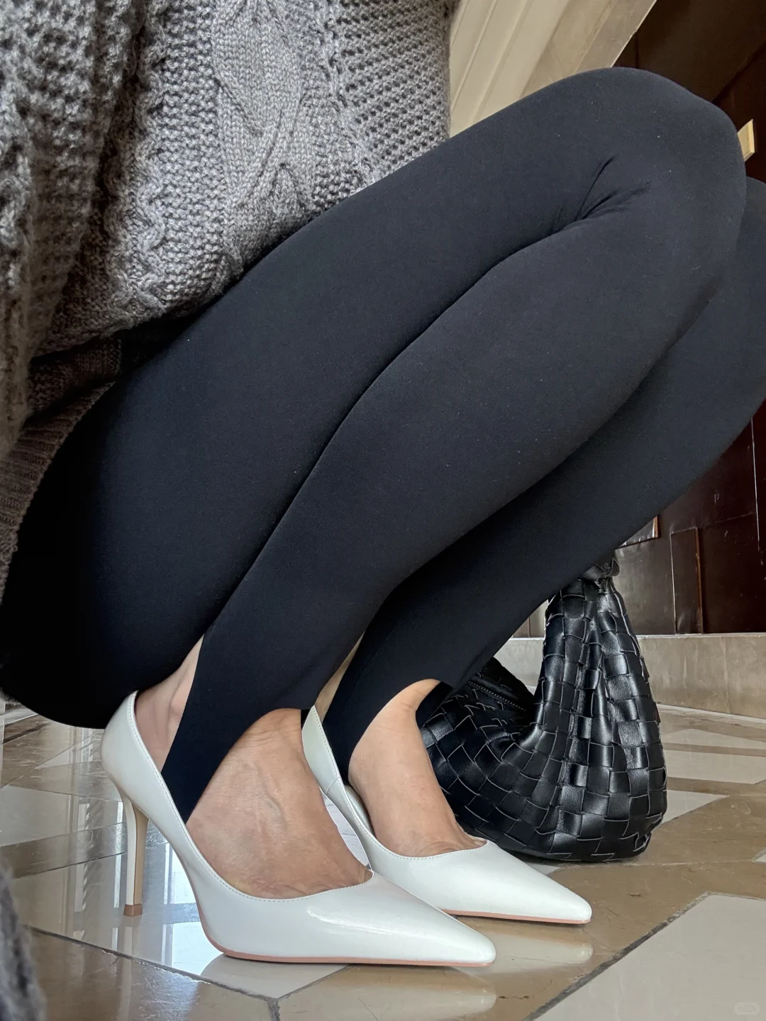 高跟鞋➕瑜伽裤绝了～好显腿长啊