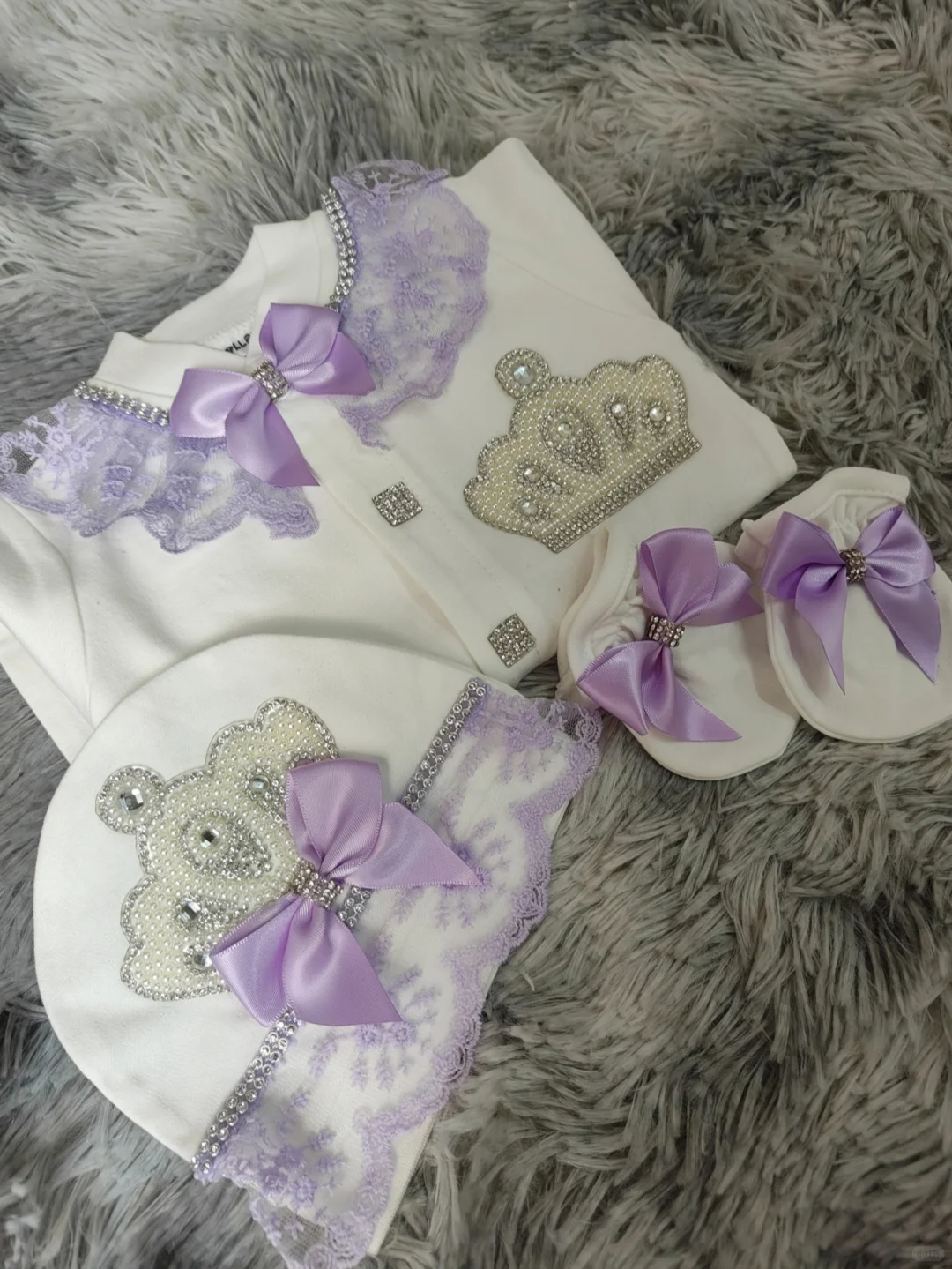 紫蕾丝公主婴装｜甜妹新生精致套
