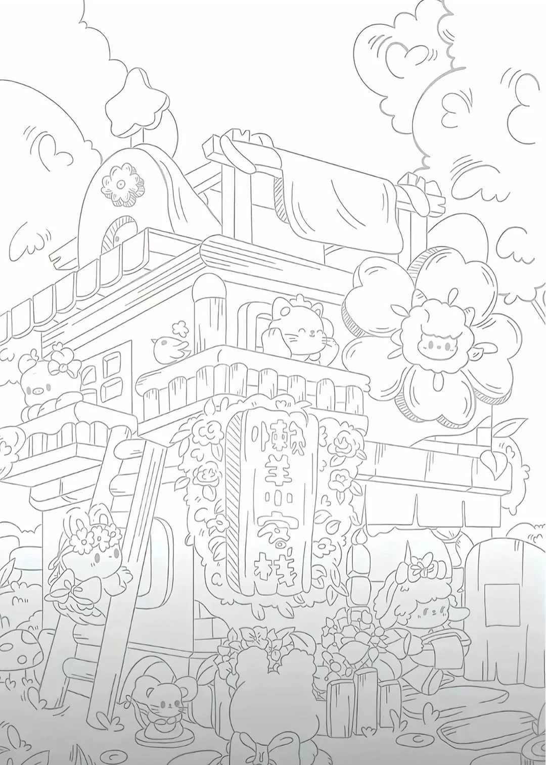 手绘线条涂鸦人物～