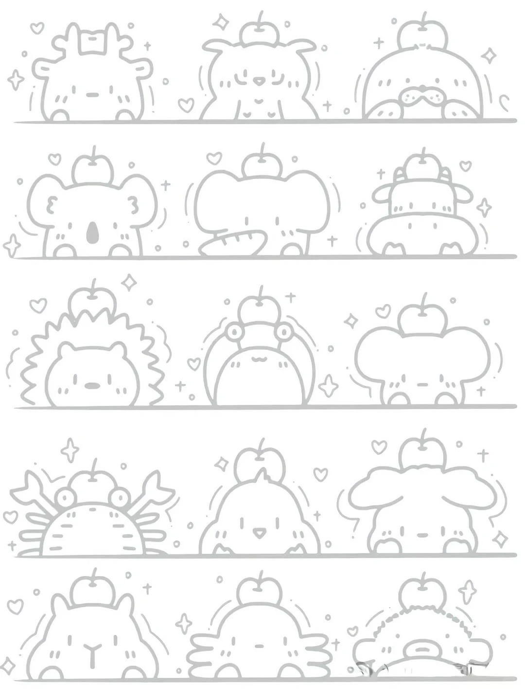 手绘线条涂鸦人物～