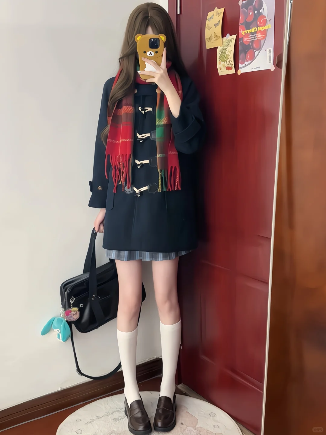 138还送围巾的加厚夹棉jk大衣真的爱了