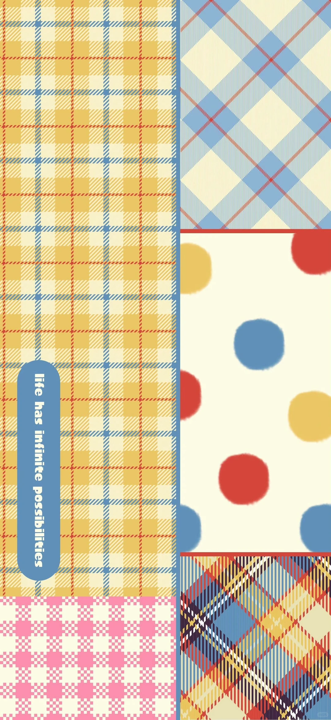 复古格子拼接小众图案简约壁纸/平板壁纸