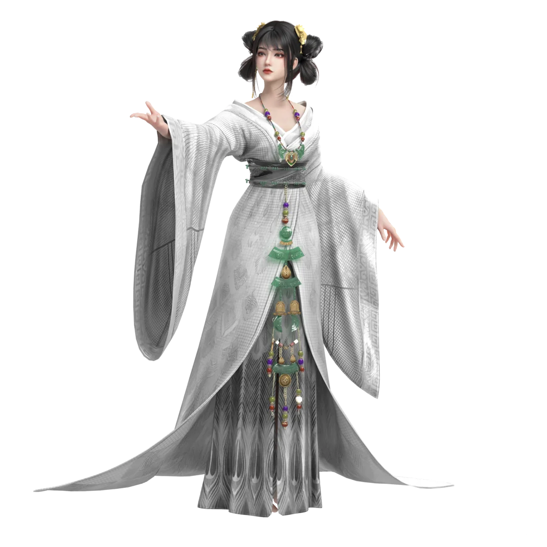 战国袍女性少女角色设计