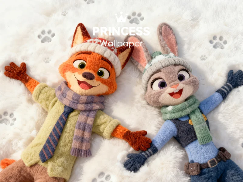 1119#🦊🐰尼克朱迪冬日恋歌🤎毛绒平板壁纸