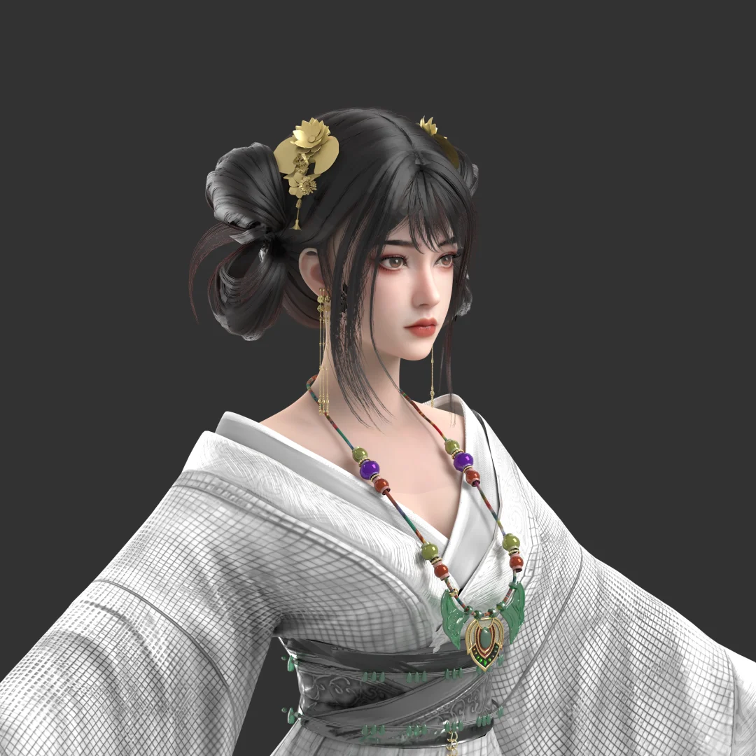 战国袍女性少女角色设计