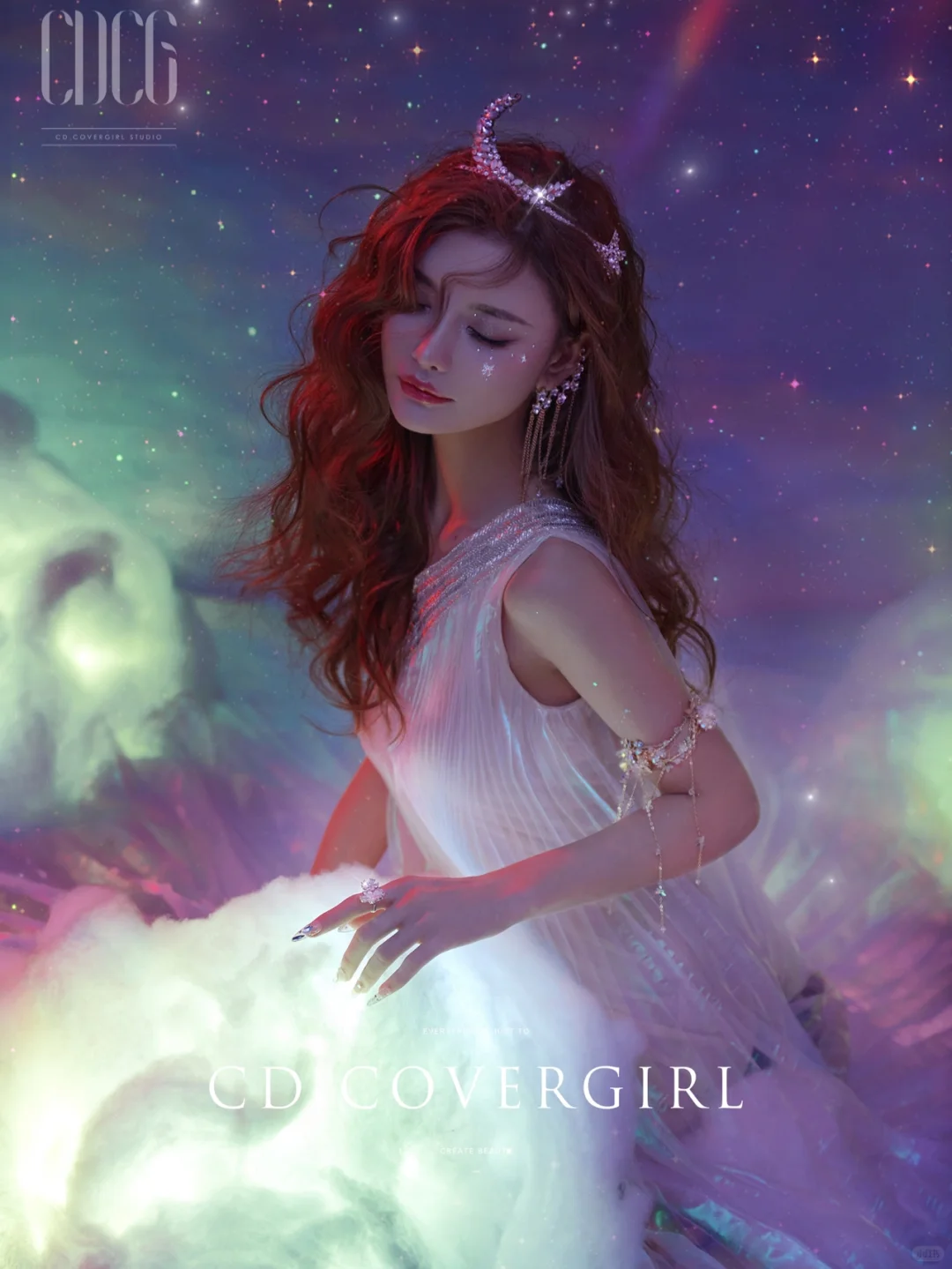 美炸了💥梦幻粉紫色调天使少女写真🌌