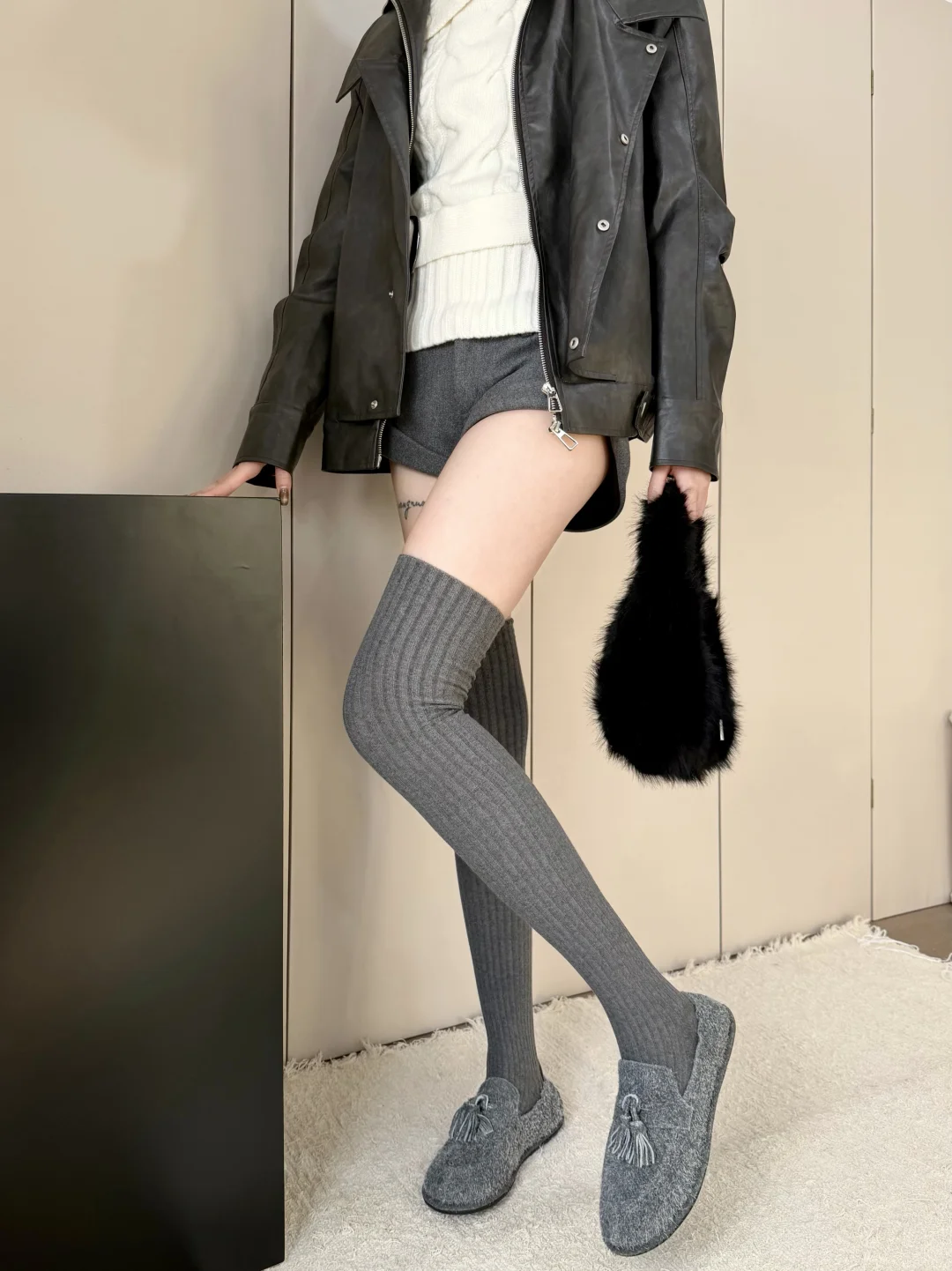 帮我看看这条过膝袜普不普啊！