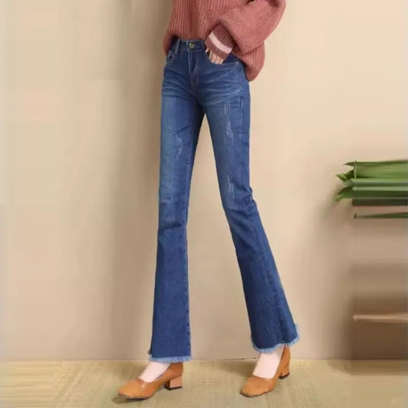 微喇牛仔裤女秋冬2025新款🔥高腰显