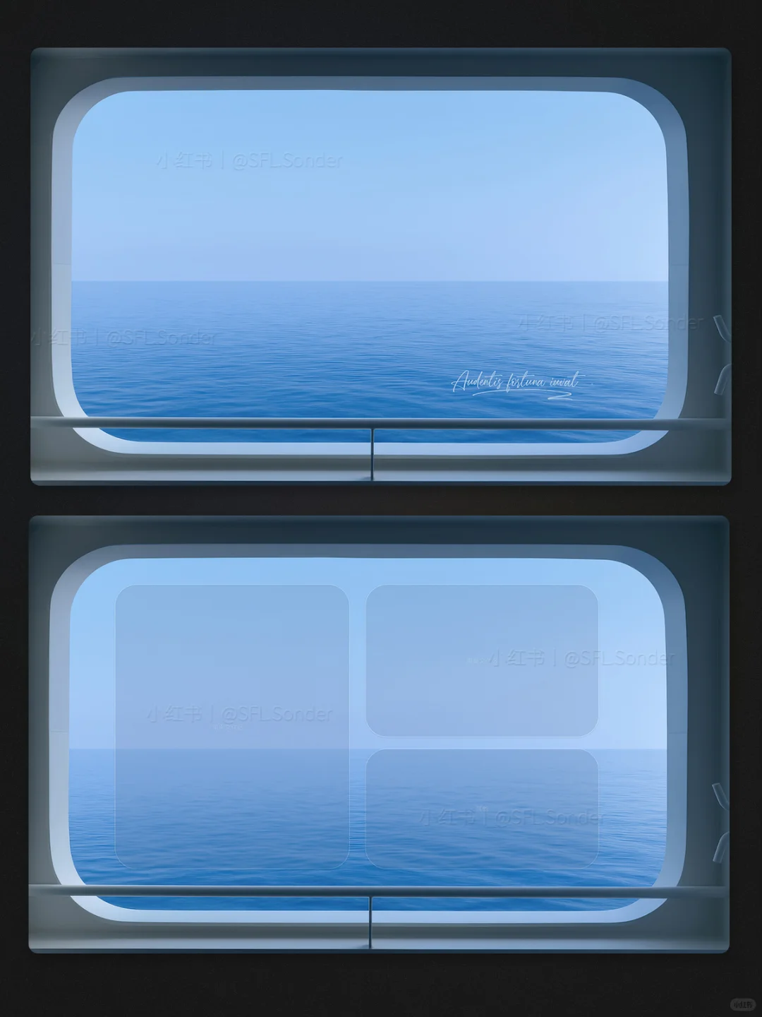 悬窗海面.#电脑窗景壁纸