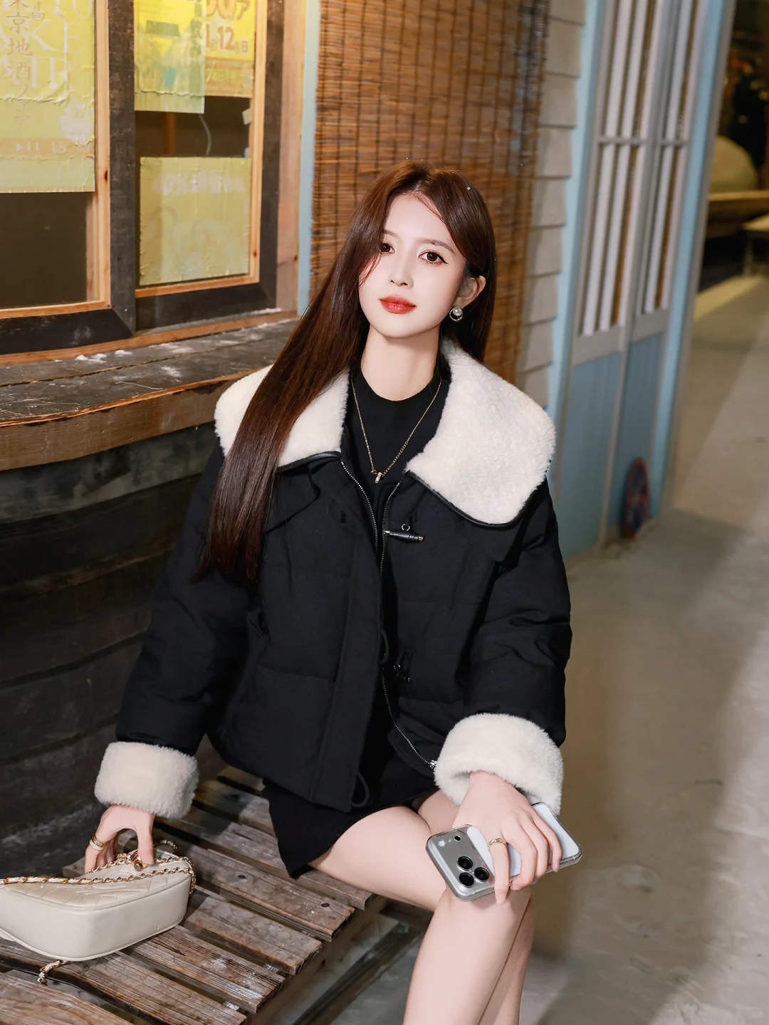 【古琳莉】羊羔毛领羽绒服女冬季2025新款