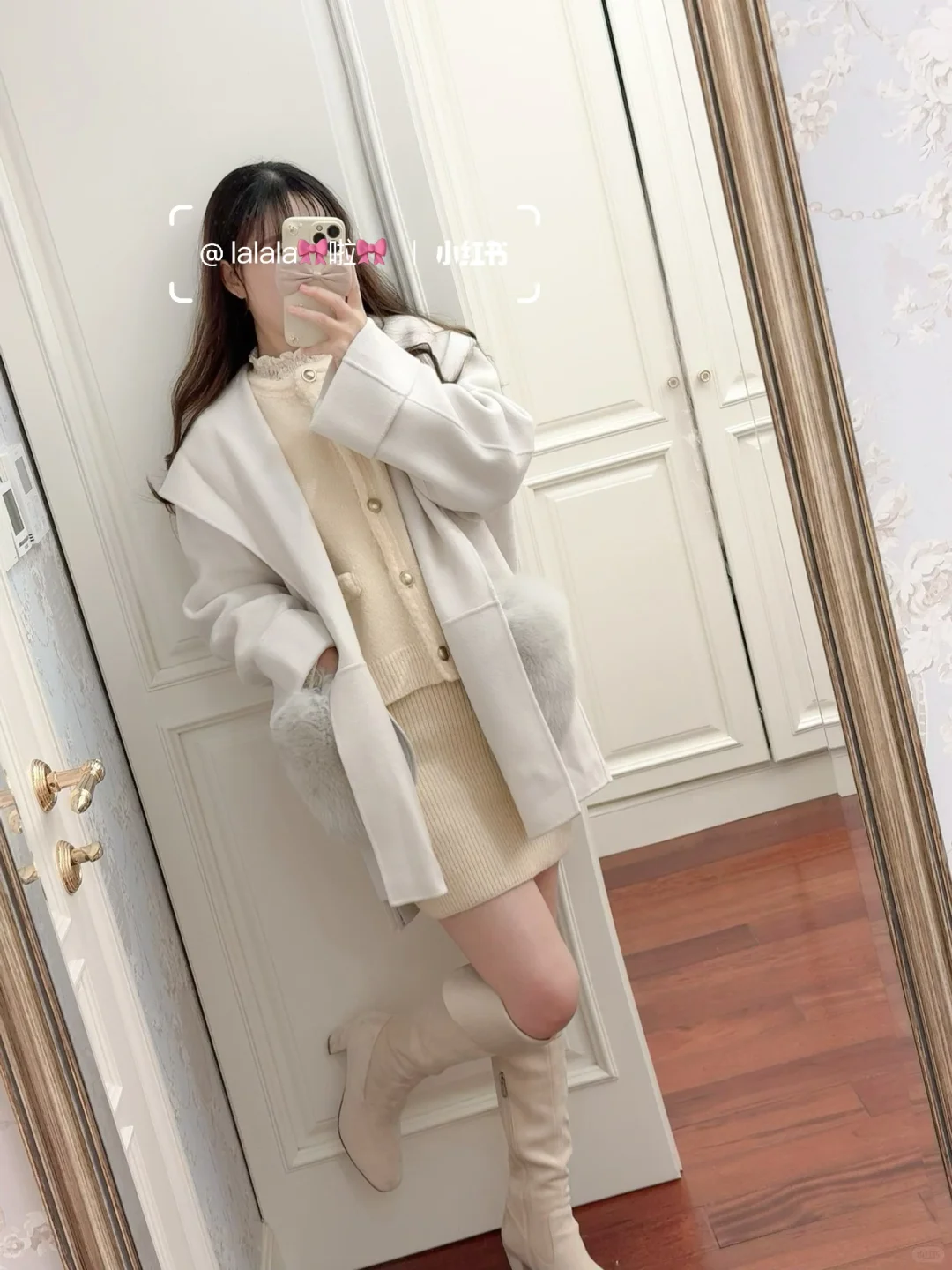 Arpegestory爆款狐狸毛口袋羊毛外套