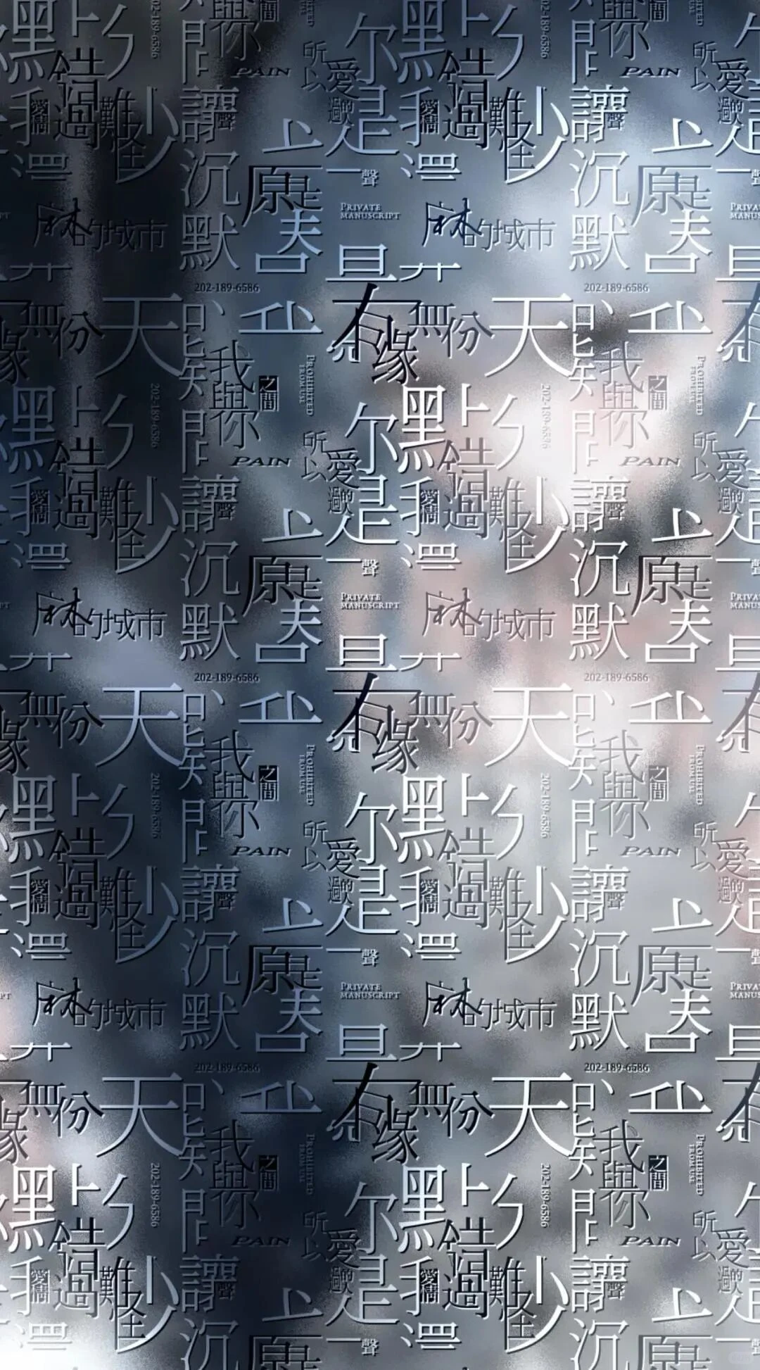 极繁文字防窥壁纸