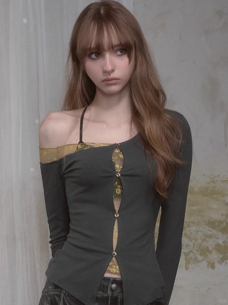 复古蕾丝拼接太绝了！显瘦又高级😎