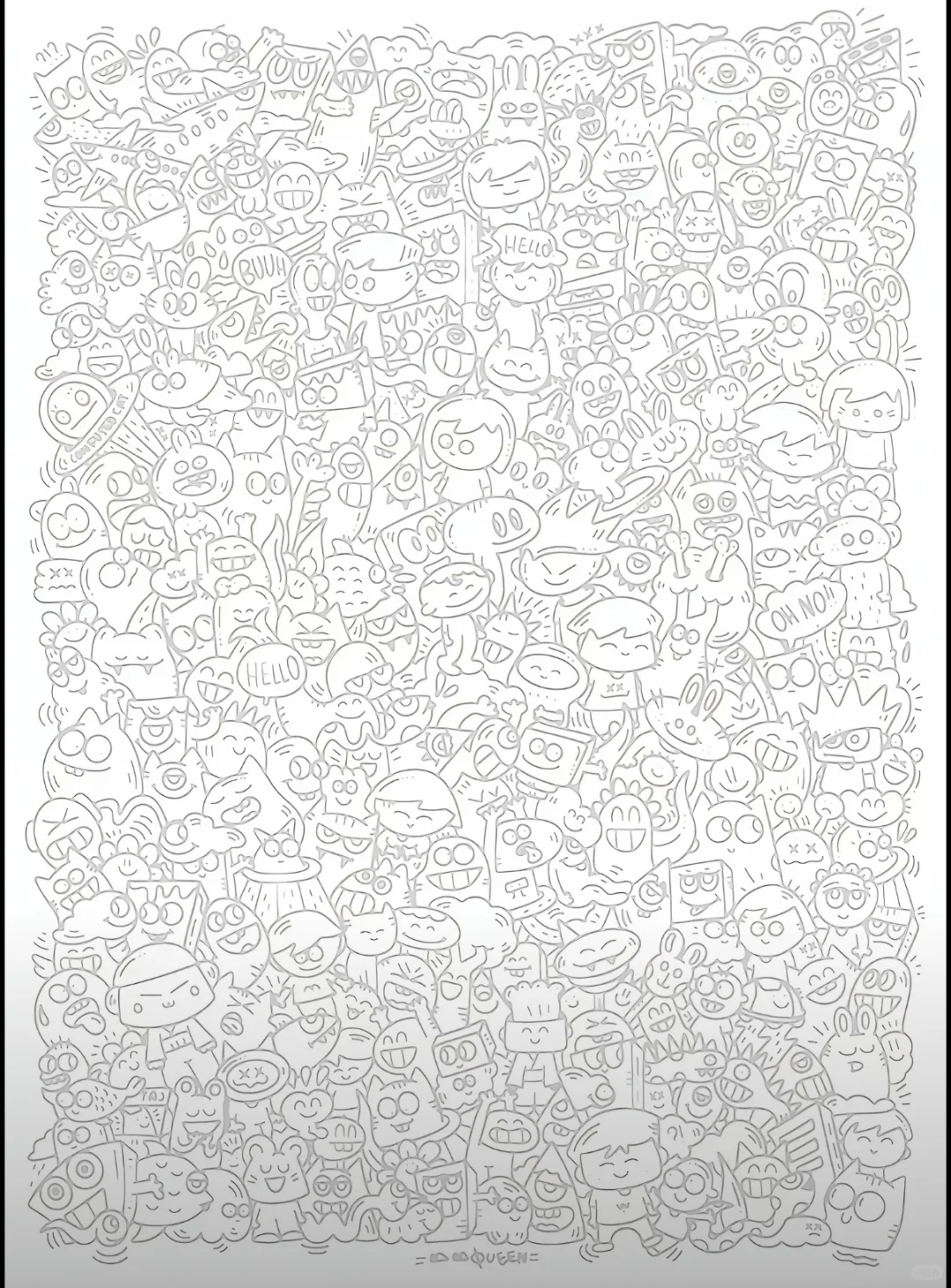 分享一些最近很火的解压描边底稿！太好玩了