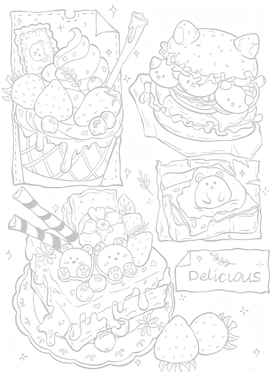 上课摸鱼的线条画，太好玩了😀