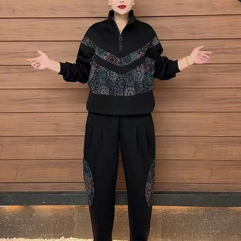 大码时尚印花套装女显瘦又休闲🌈