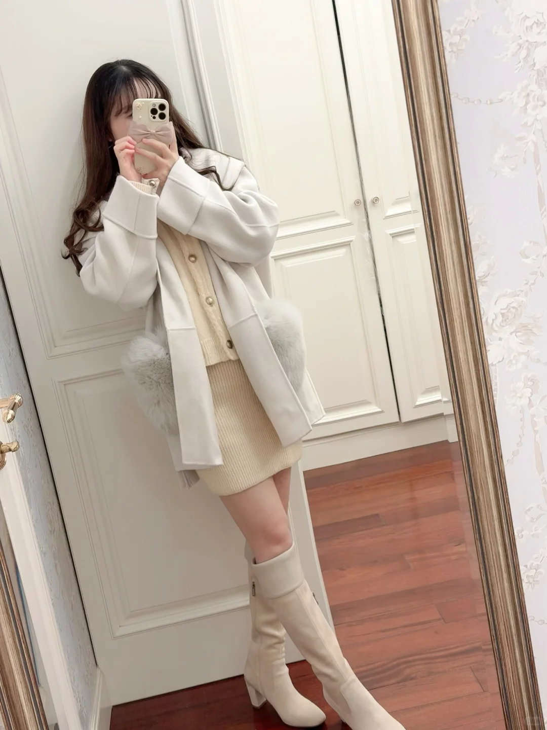 Arpegestory爆款狐狸毛口袋羊毛外套