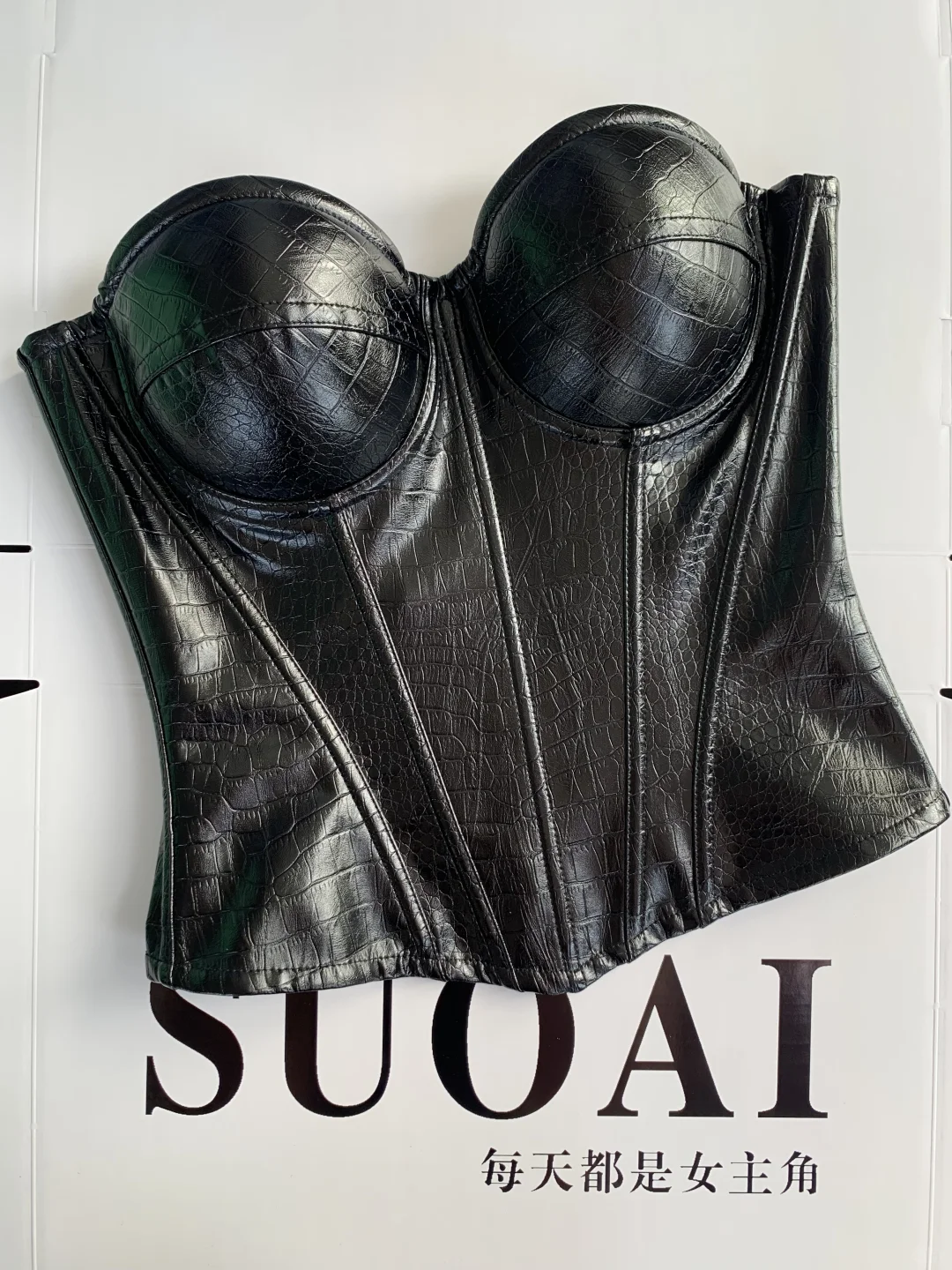 暗黑×酷飒｜鳄鱼皮纹鱼骨胸衣，自带高级感～