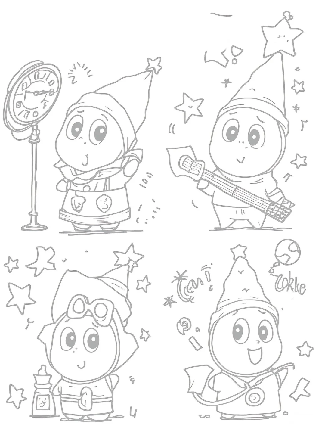 上班摸鱼线条画9️⃣