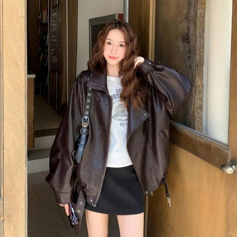 美式复古机车皮衣外套女2025秋季新款💧