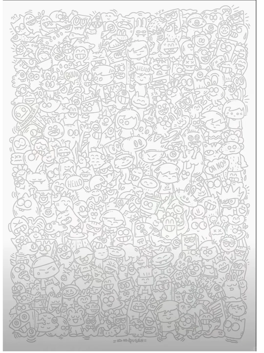 🔥 摸鱼神器68款解压线稿简笔画电子版