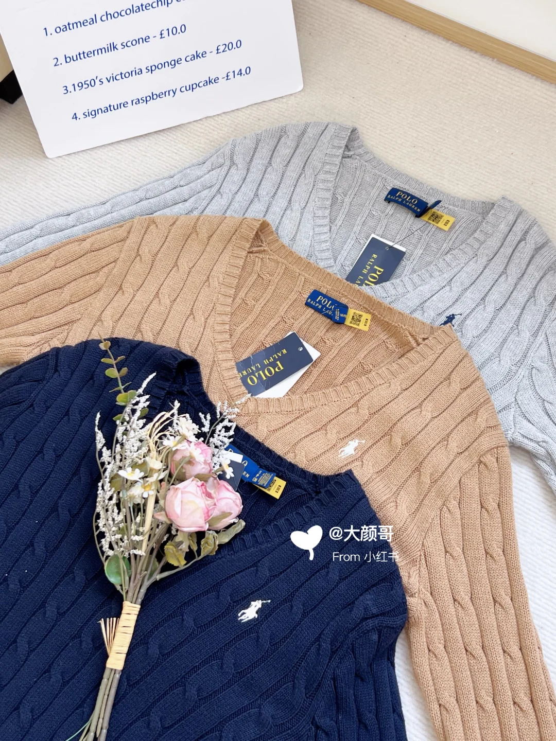 👚 拉夫劳伦女款V领麻花毛衣｜经典永不过时