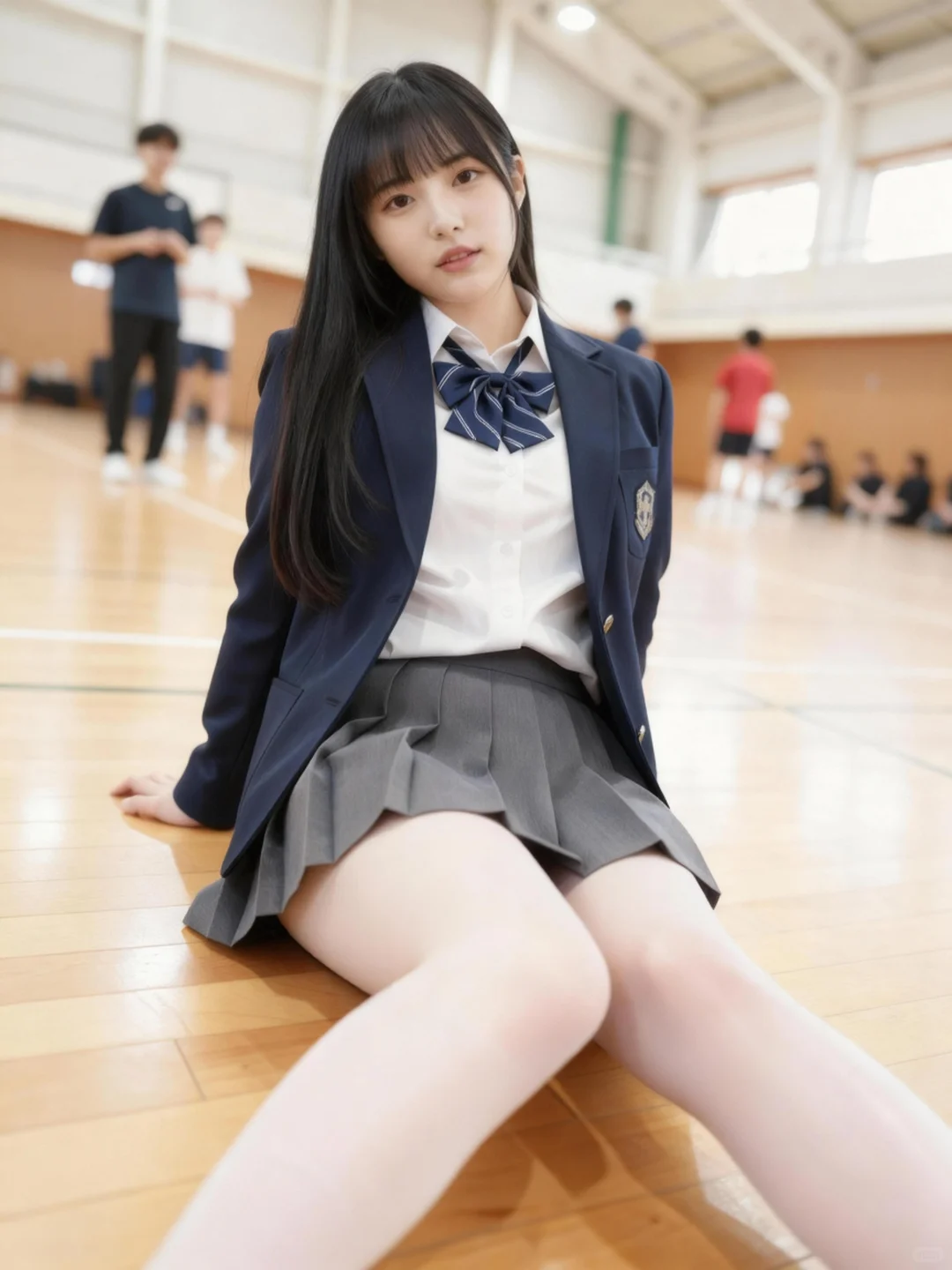 JK少女坐姿情绪图鉴