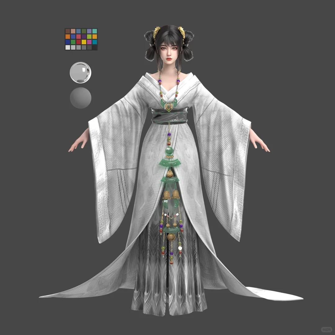 战国袍女性少女角色设计