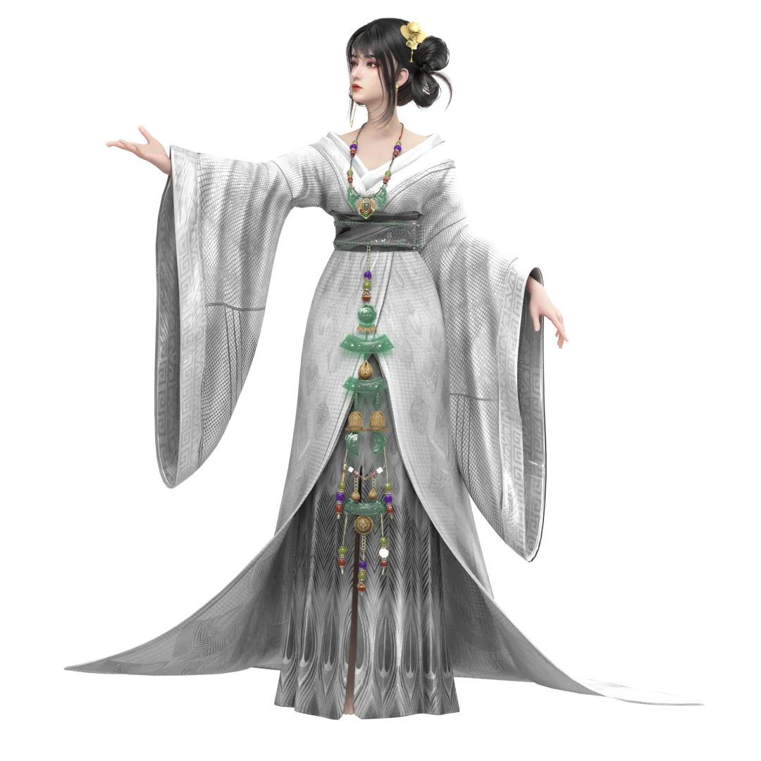 战国袍女性少女角色设计