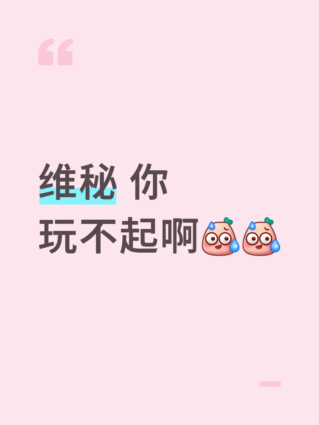 维秘 你玩不起啊