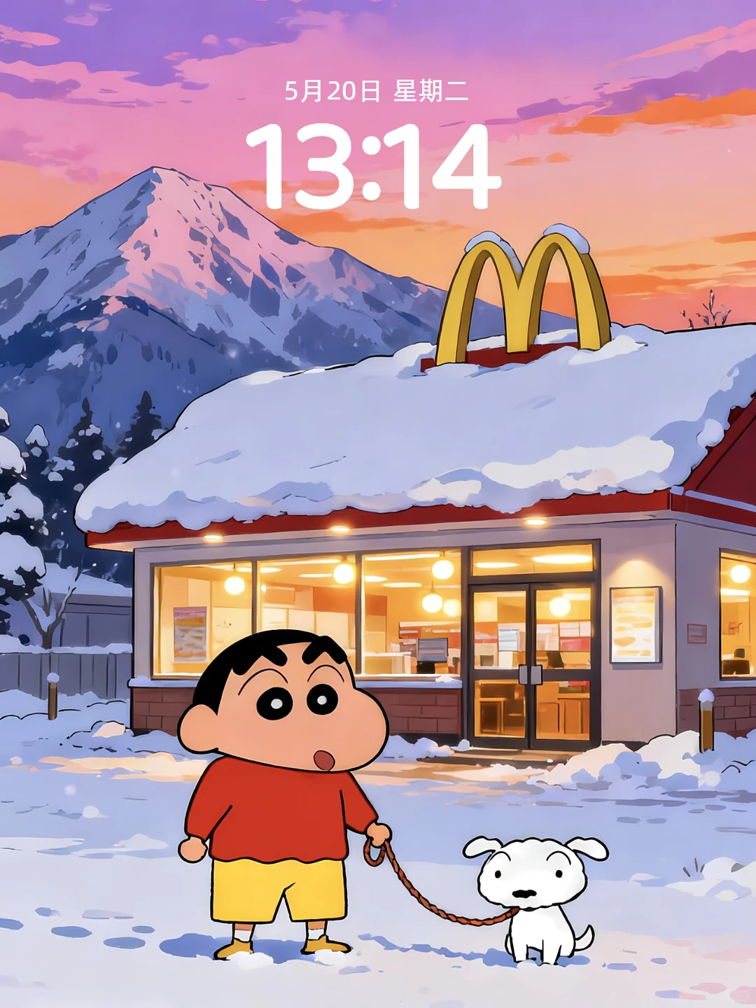 蜡笔小新壁纸 | 麦门前的治愈时刻🍟