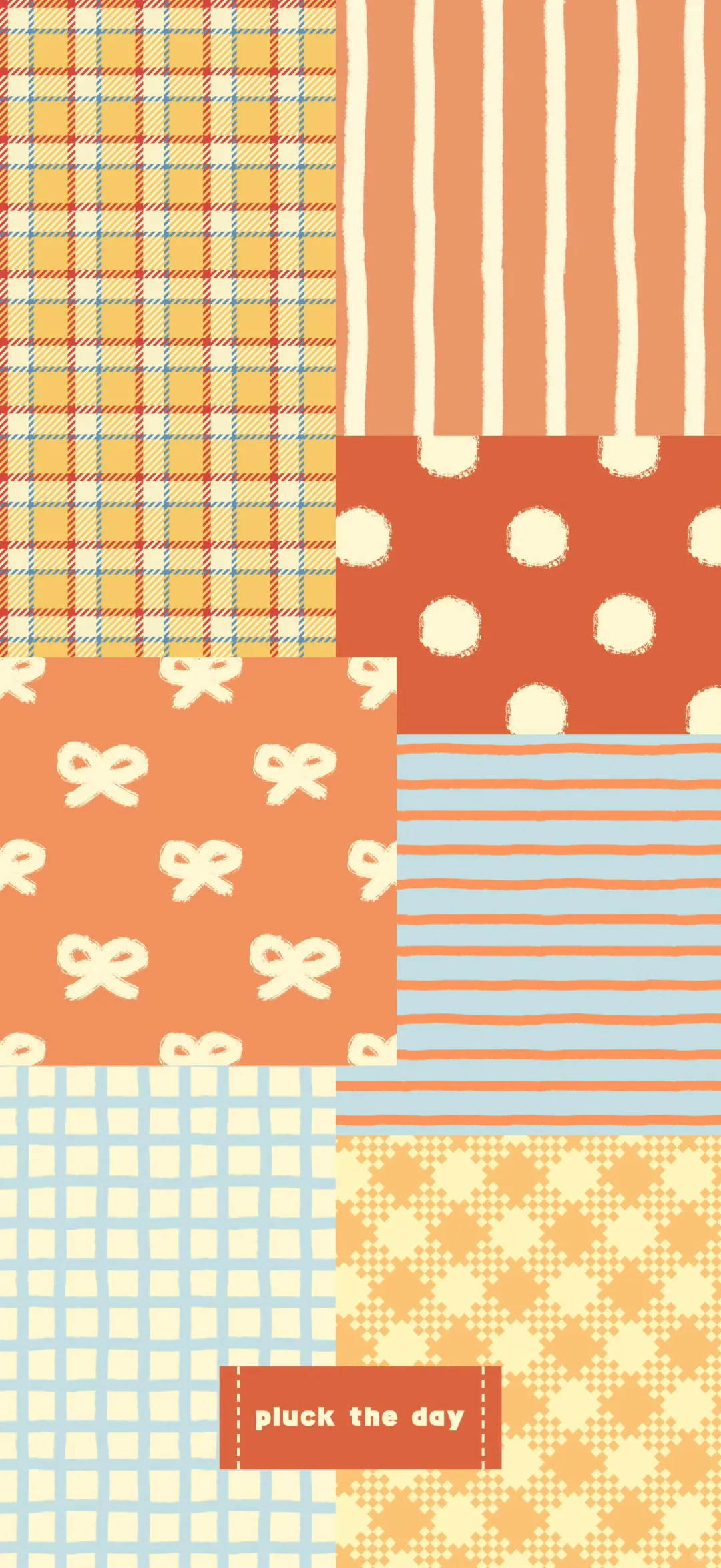 复古格子拼接小众图案简约壁纸/平板壁纸