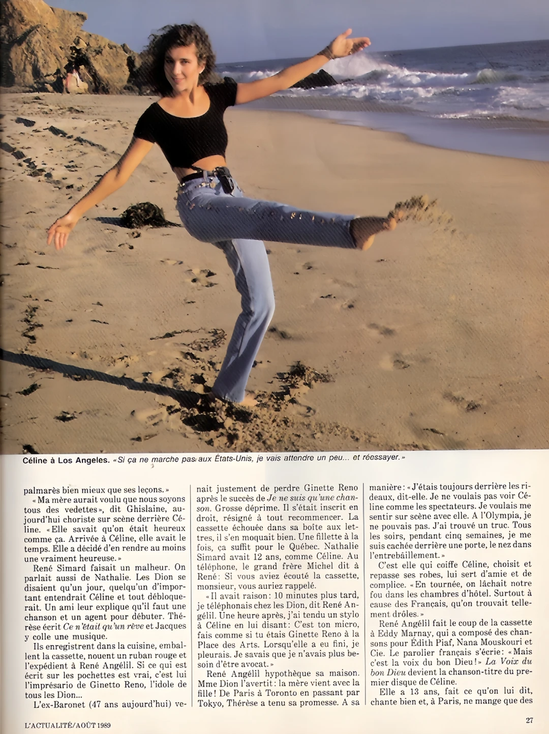 席琳迪翁1989L'actualité杂志封面