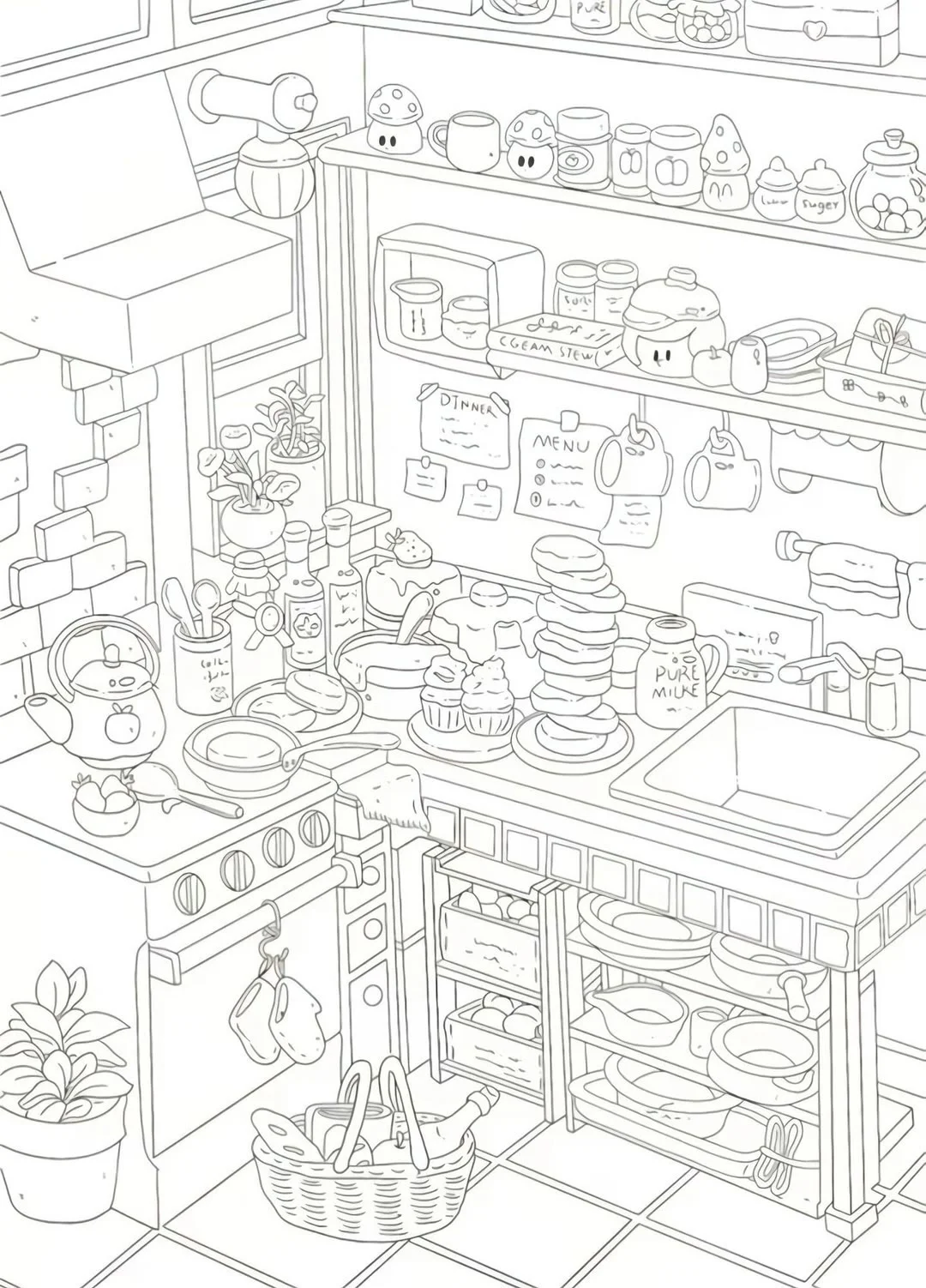 手绘线条涂鸦人物～