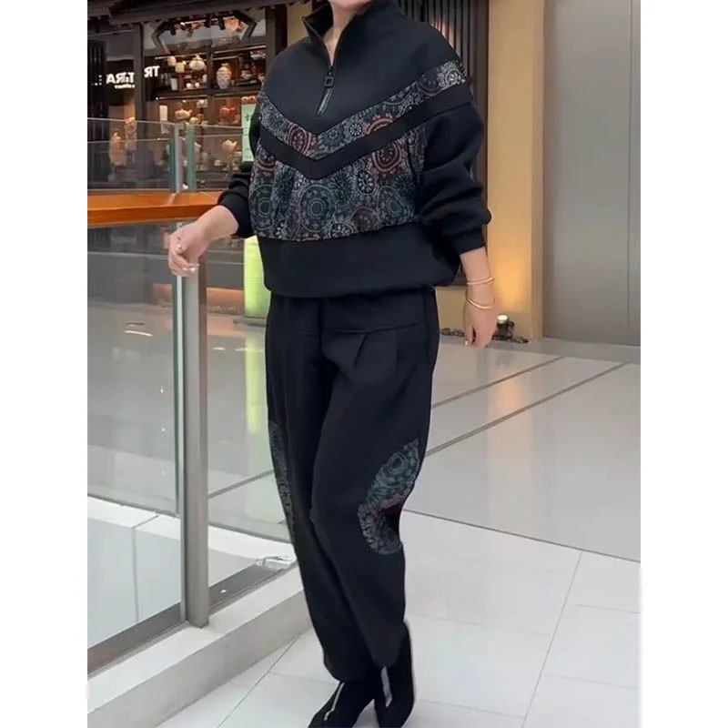 大码时尚印花套装女显瘦又休闲🌈