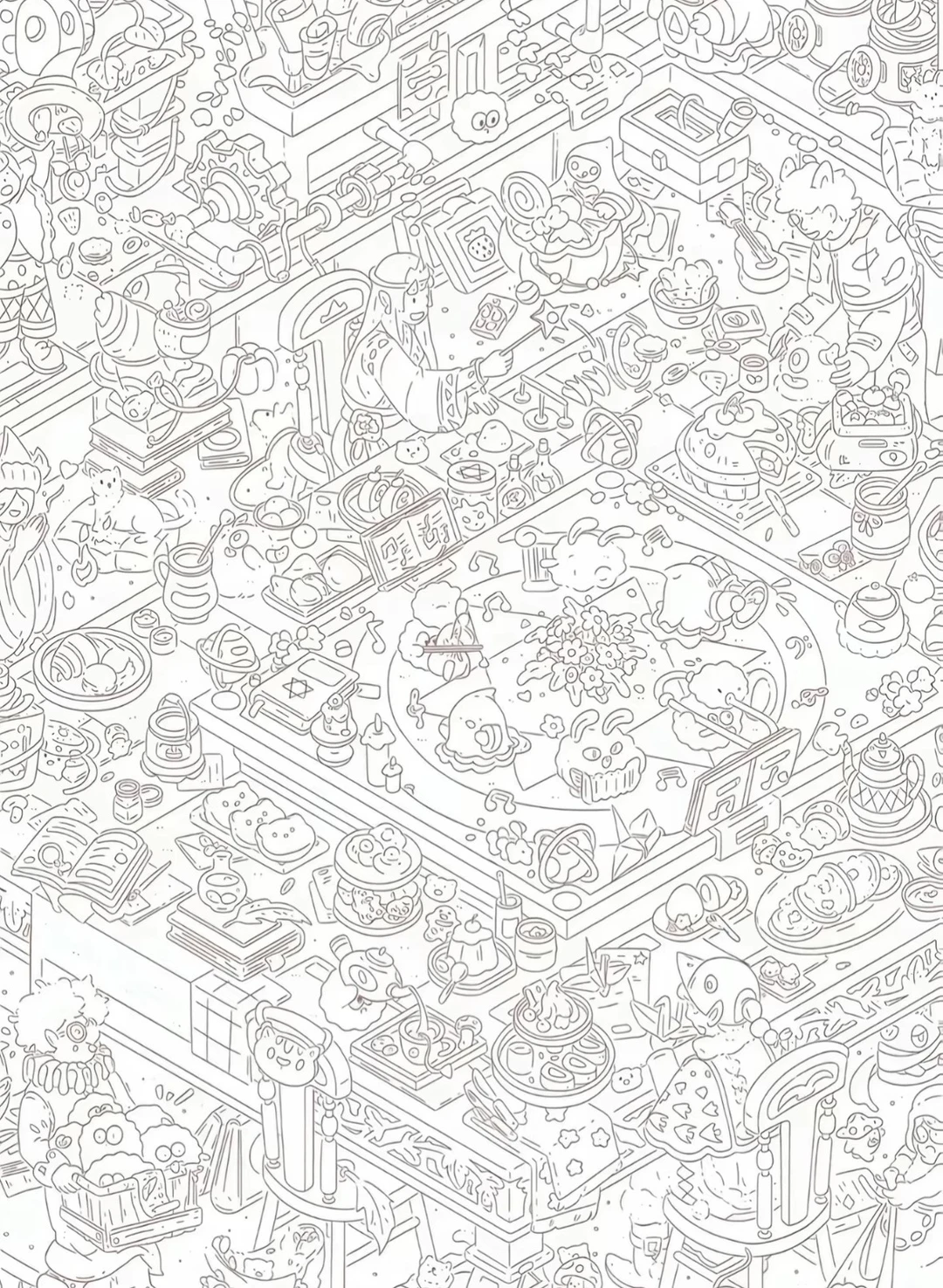 上课摸鱼的线条画，太好玩了😀