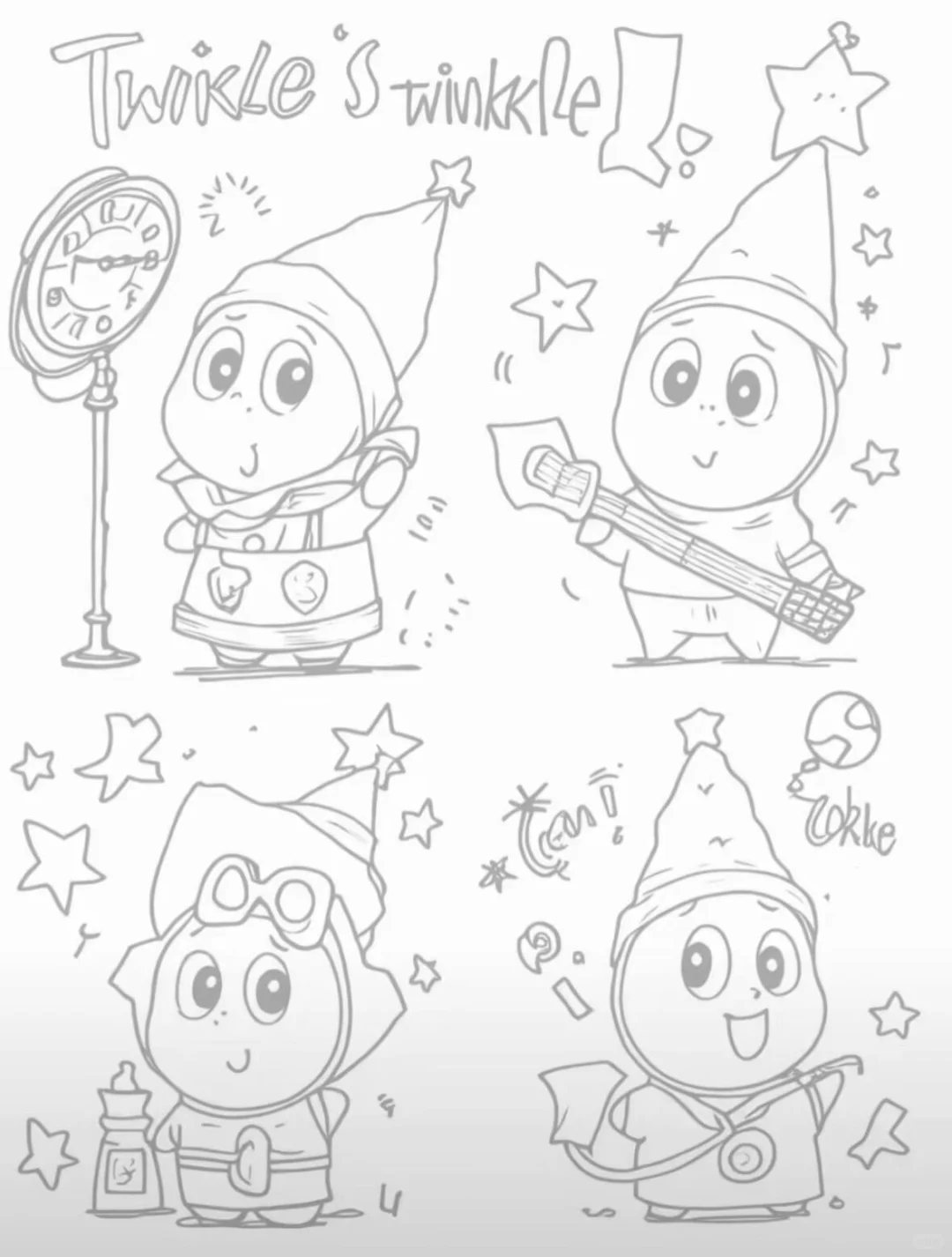 电子同事们🖨️摸鱼必备线条画（附电子版）