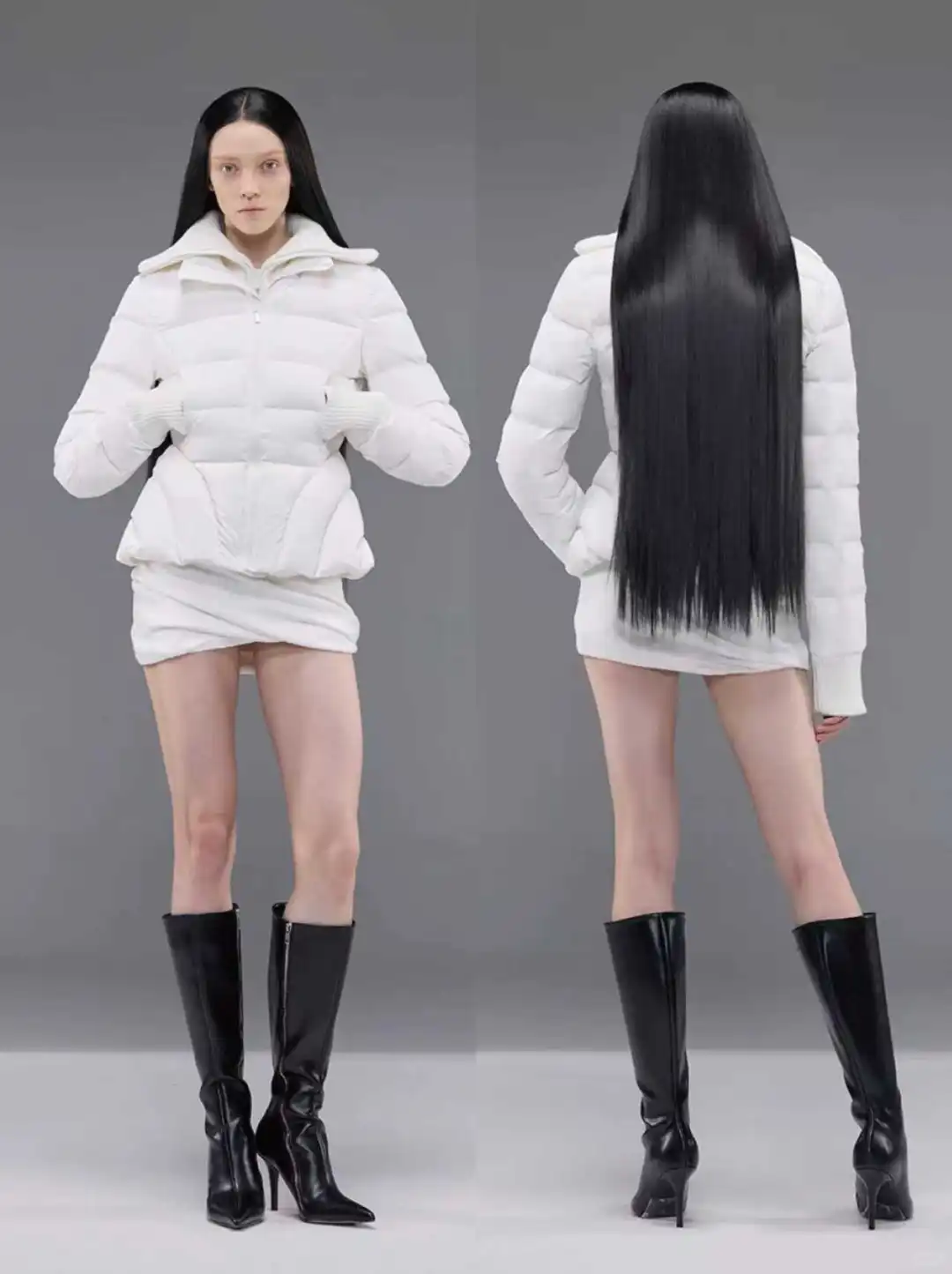 Aeaea | 修身轻盈罗纹羽绒