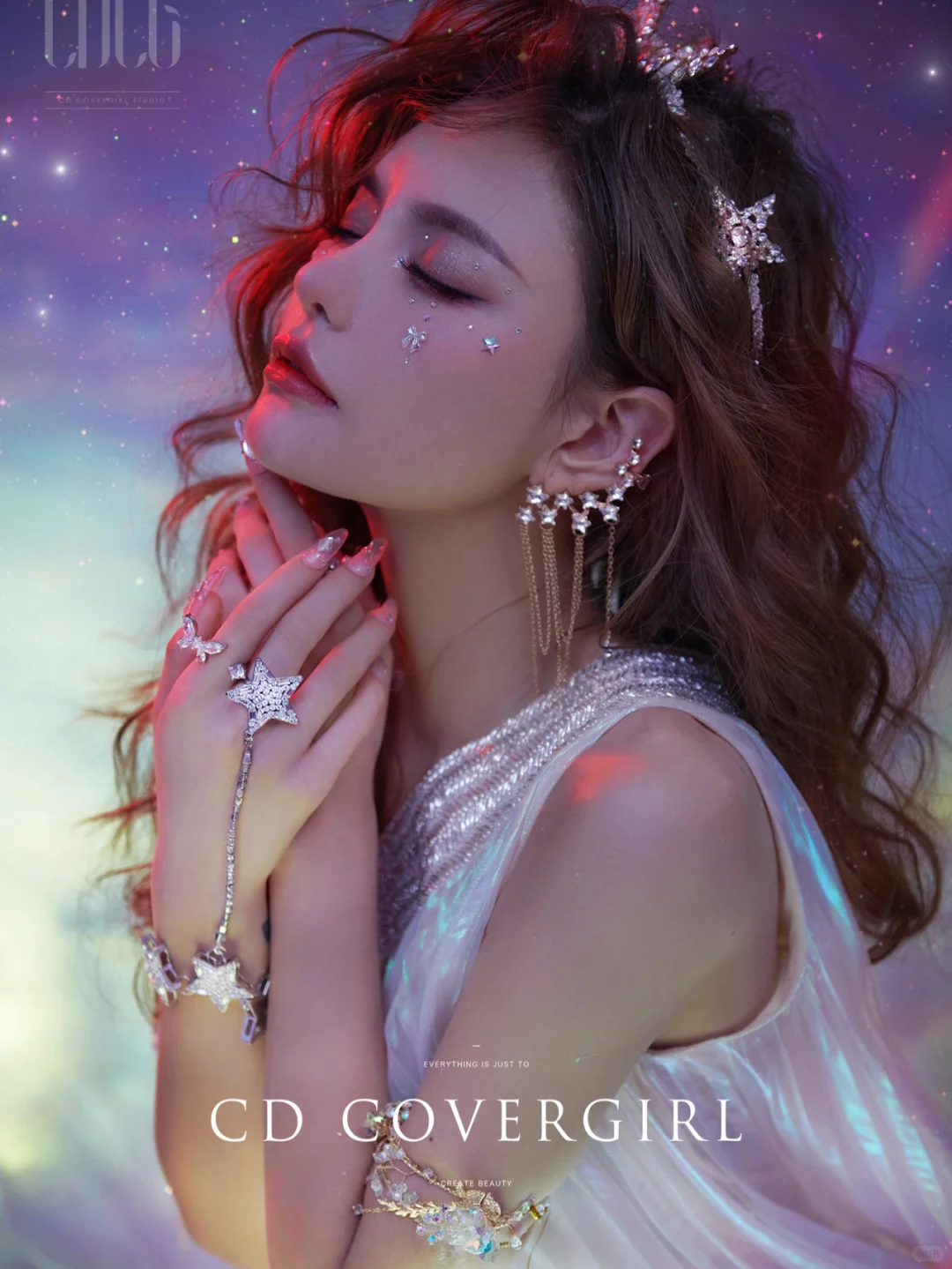 美炸了💥梦幻粉紫色调天使少女写真🌌