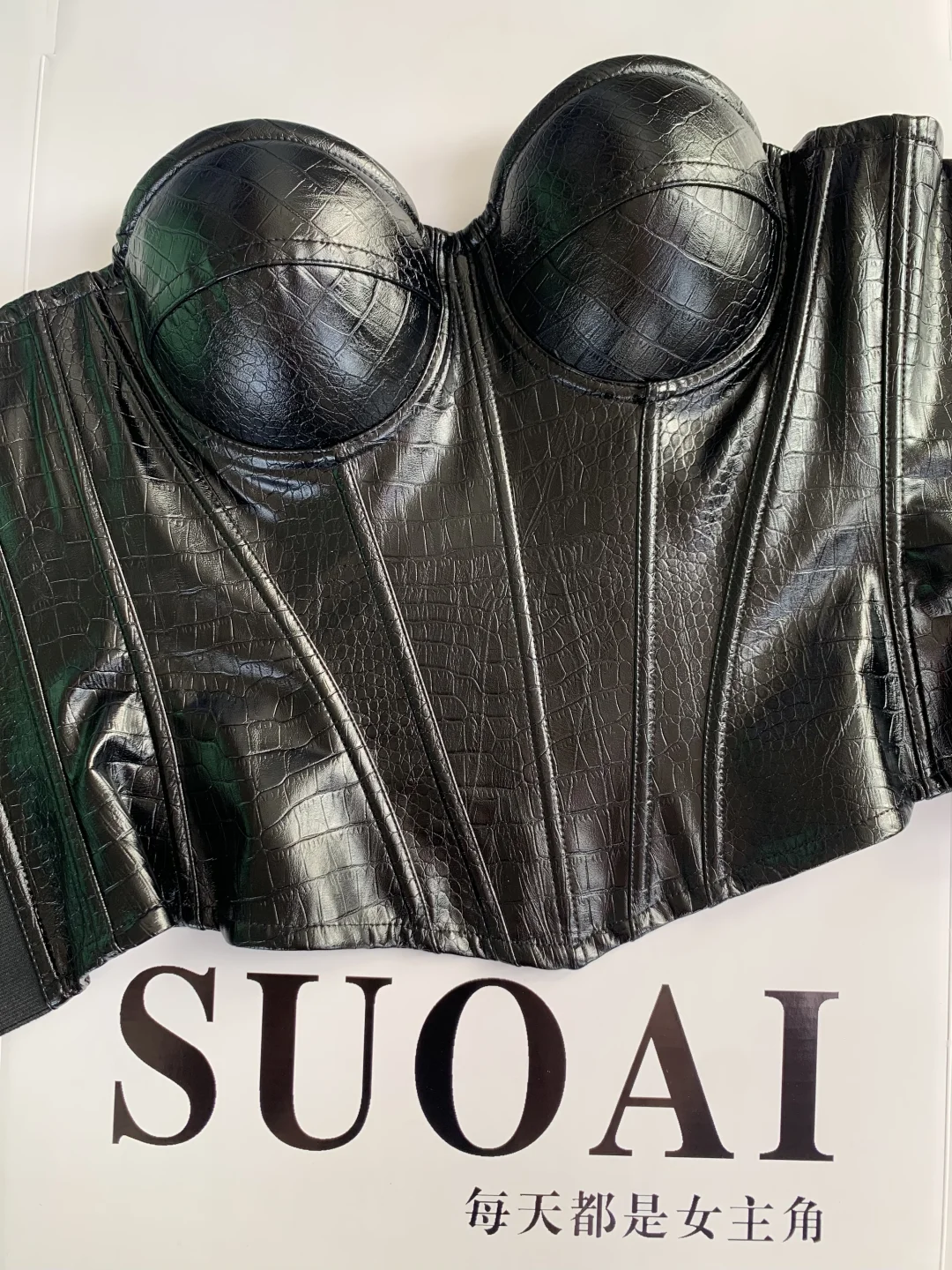 暗黑×酷飒｜鳄鱼皮纹鱼骨胸衣，自带高级感～